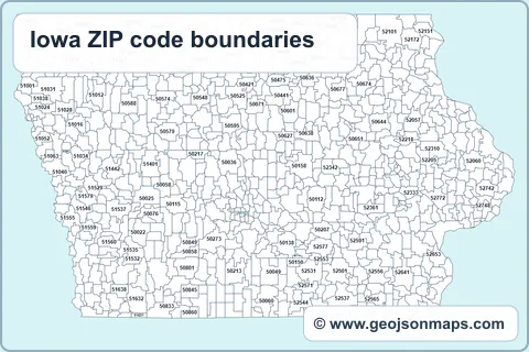 Preview of Iowa ZIP code boundaries map