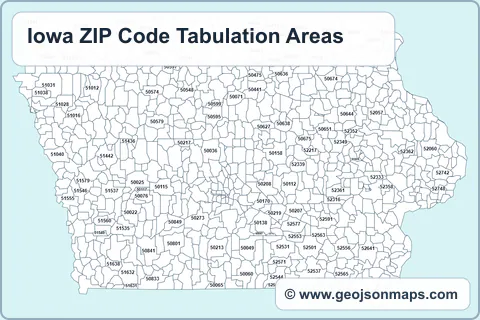 Preview of Iowa ZIP Code Tabulation Areas map