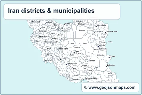 Preview of Iran districts & municipalities map