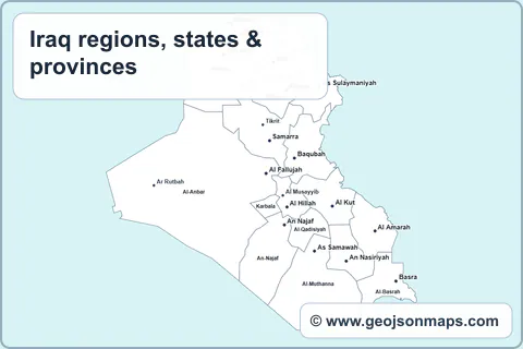 Preview of Iraq regions, states & provinces map