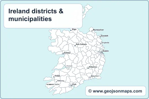 Preview of Ireland districts & municipalities map