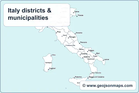Preview of Italy districts & municipalities map
