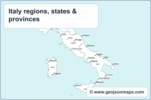 Preview of Italy regions, states & provinces map