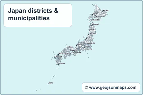Preview of Japan districts & municipalities map