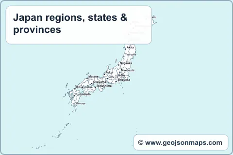 Preview of Japan regions, states & provinces map