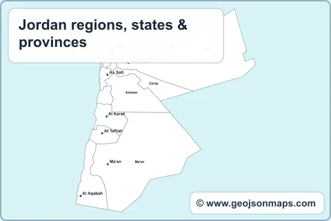 Preview of Jordan regions, states & provinces map
