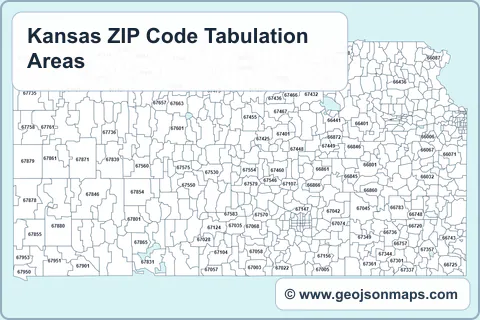 Preview of Kansas ZIP Code Tabulation Areas map