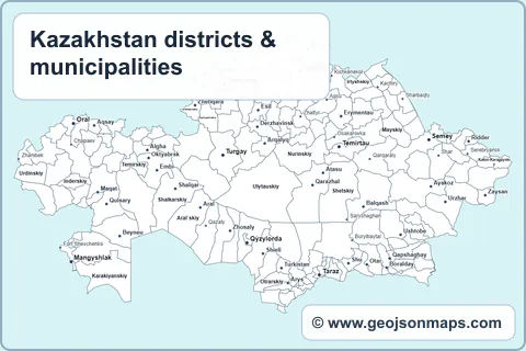 Preview of Kazakhstan districts & municipalities map