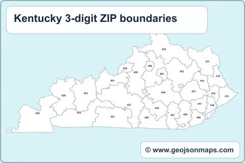 Preview of Kentucky 3-digit ZIP boundaries map