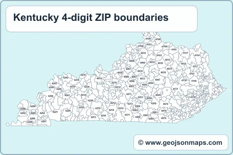 Preview of Kentucky 4-digit ZIP boundaries map