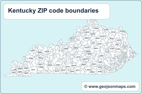 Preview of Kentucky ZIP code boundaries map