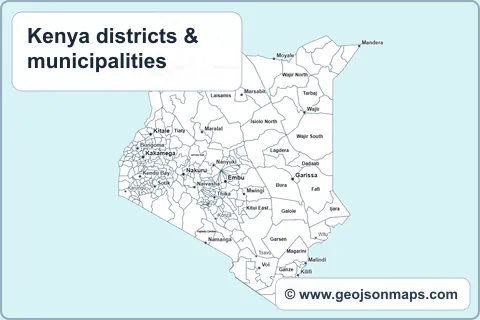 Preview of Kenya districts & municipalities map