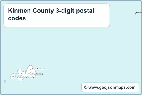 Preview of Kinmen County 3-digit postal codes map