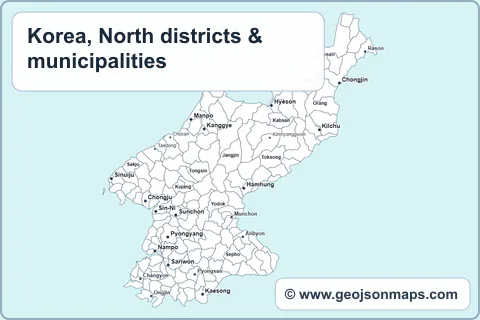 Preview of Korea, North districts & municipalities map