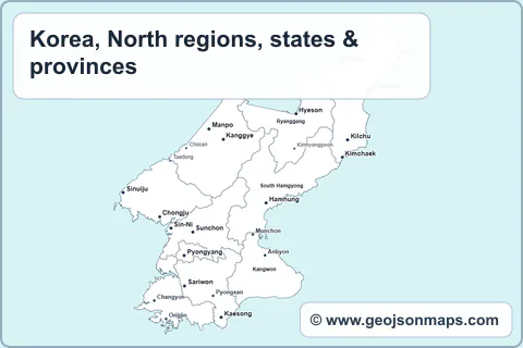 Preview of Korea, North regions, states & provinces map