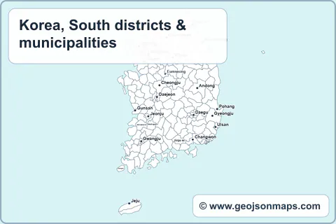 Preview of Korea, South districts & municipalities map