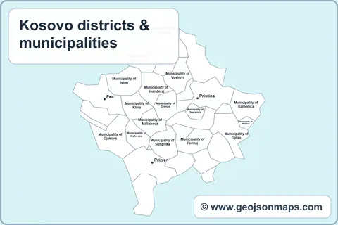 Preview of Kosovo districts & municipalities map