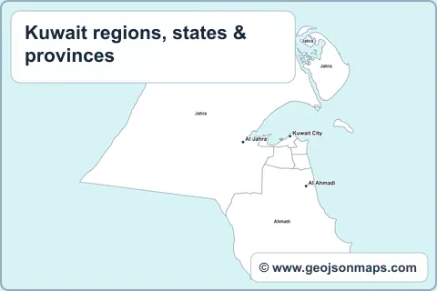 Preview of Kuwait regions, states & provinces map