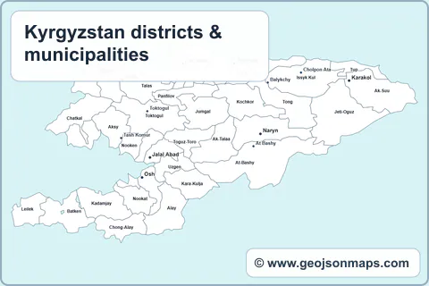 Preview of Kyrgyzstan districts & municipalities map