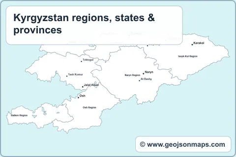 Preview of Kyrgyzstan regions, states & provinces map