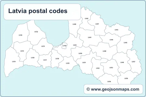 Preview of Latvia postal codes map