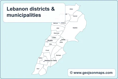 Preview of Lebanon districts & municipalities map