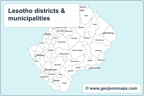Preview of Lesotho districts & municipalities map