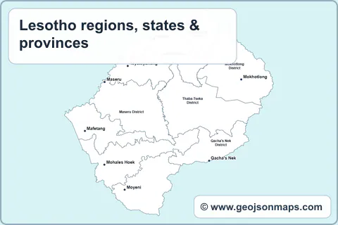 Preview of Lesotho regions, states & provinces map