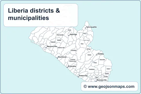 Preview of Liberia districts & municipalities map