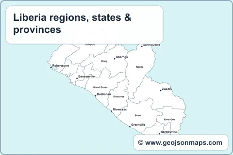 Preview of Liberia regions, states & provinces map