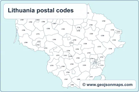 Preview of Lithuania postal codes map