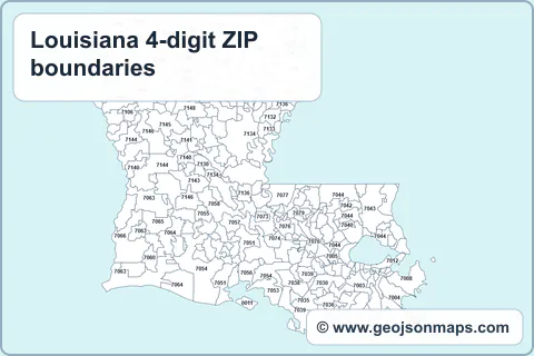 Preview of Louisiana 4-digit ZIP boundaries map