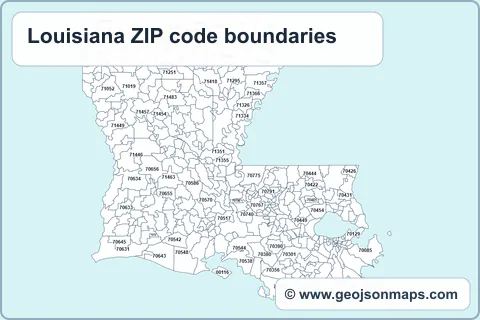 Preview of Louisiana ZIP code boundaries map