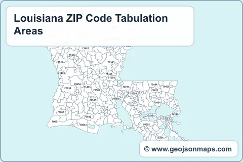 Preview of Louisiana ZIP Code Tabulation Areas map