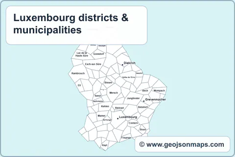 Preview of Luxembourg districts & municipalities map