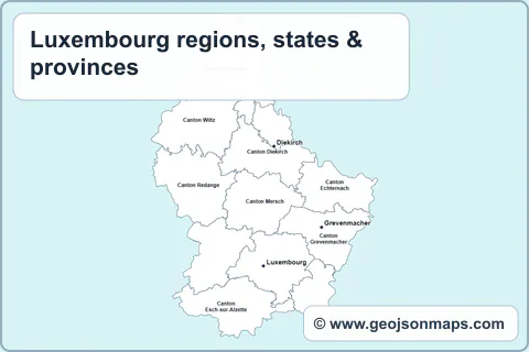 Preview of Luxembourg regions, states & provinces map