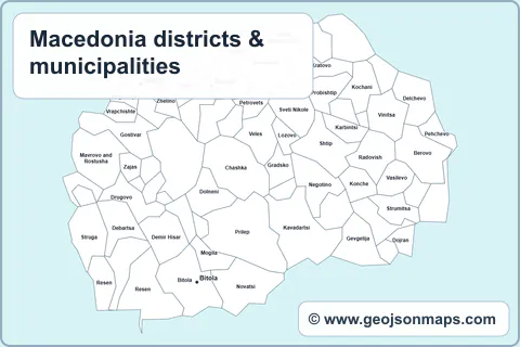 Preview of Macedonia districts & municipalities map