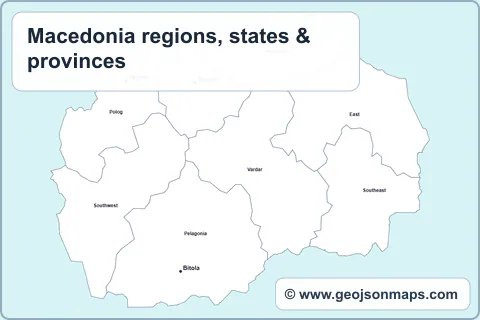 Preview of Macedonia regions, states & provinces map