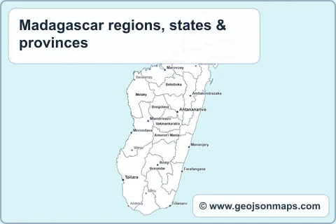 Preview of Madagascar regions, states & provinces map