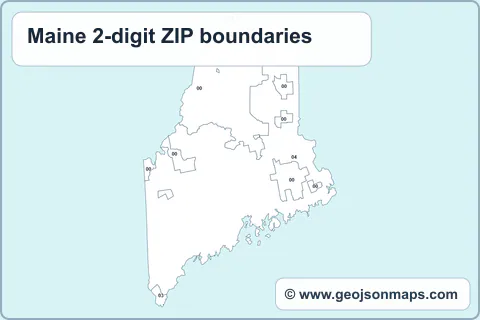 Preview of Maine 2-digit ZIP boundaries map