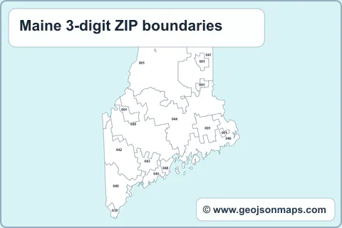 Preview of Maine 3-digit ZIP boundaries map