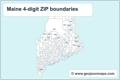 Preview of Maine 4-digit ZIP boundaries map