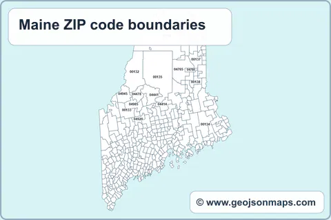Preview of Maine ZIP code boundaries map