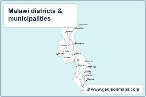 Preview of Malawi districts & municipalities map