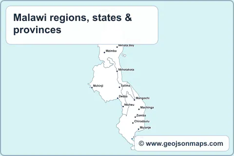 Preview of Malawi regions, states & provinces map