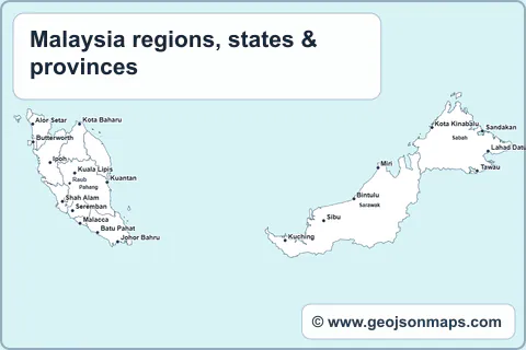 Preview of Malaysia regions, states & provinces map