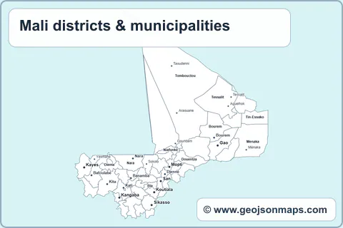 Preview of Mali districts & municipalities map