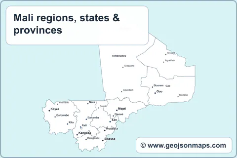 Preview of Mali regions, states & provinces map