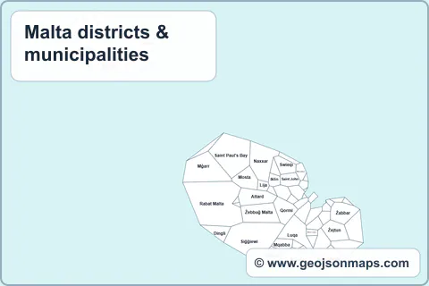 Preview of Malta districts & municipalities map