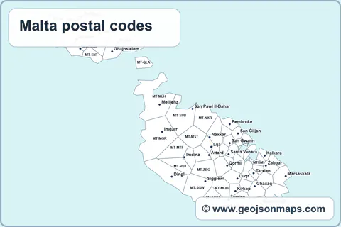 Preview of Malta postal codes map